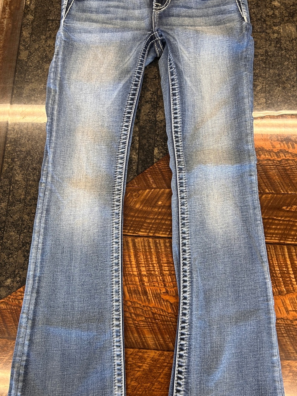Miss Me Light Blue Embellished Back Pocket Flare Jeans - Picture 4 of 6